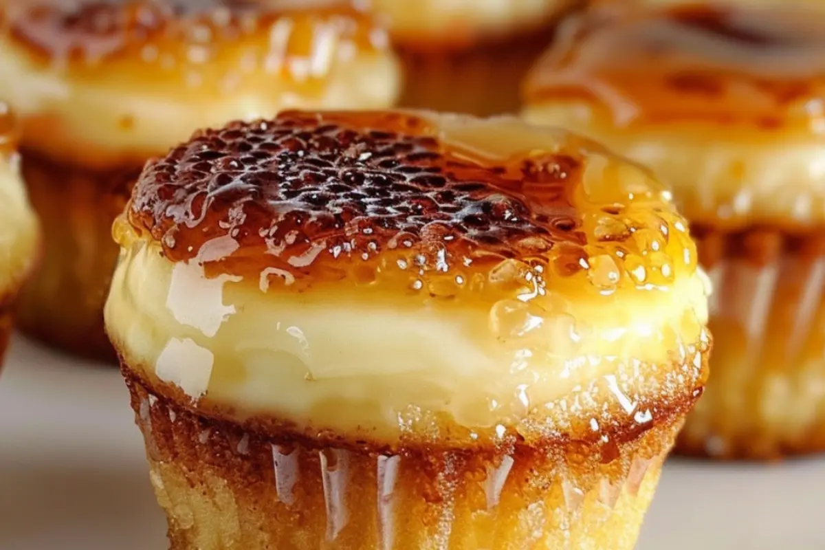 Vanilla Bean Crème Brûlée Cheesecake Cupcakes