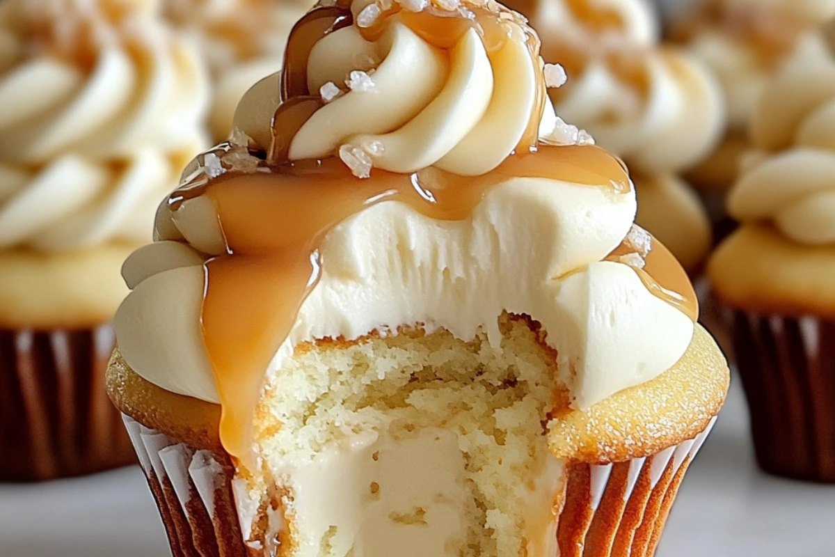 Salted Caramel Cream Cheese Cupcakes