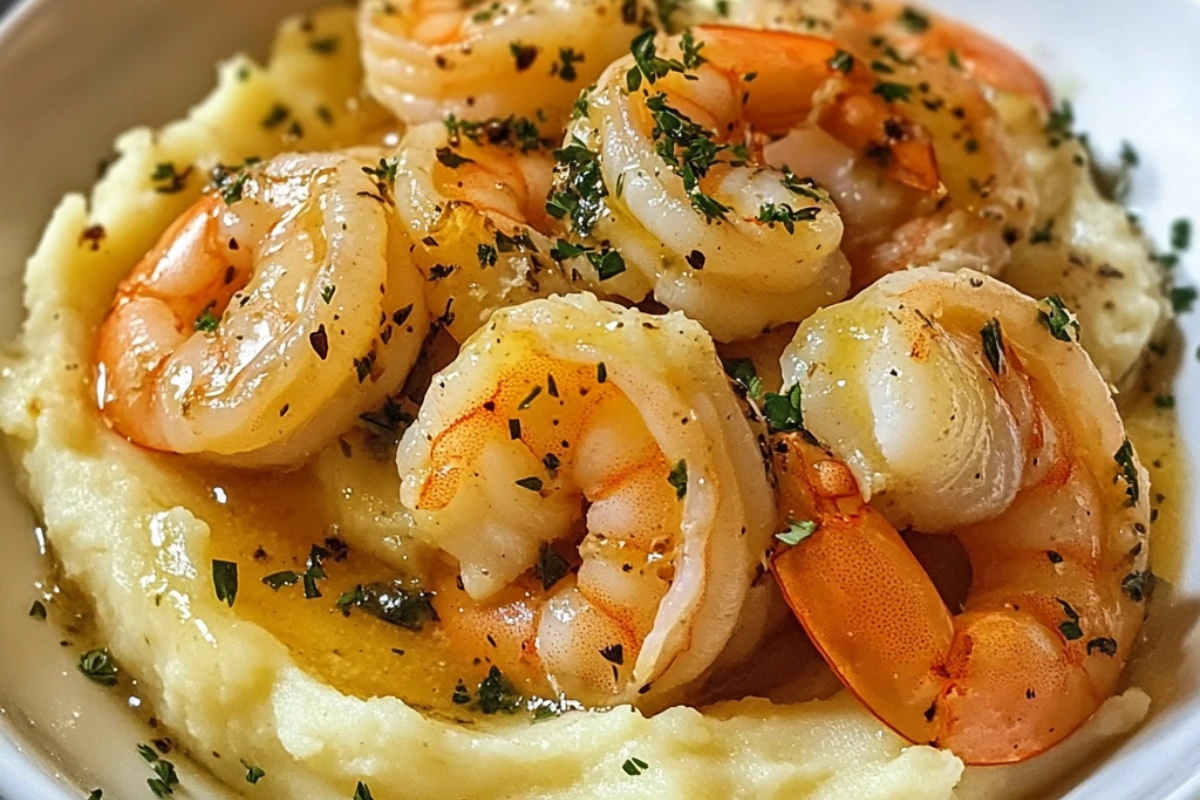 Garlic Butter Shrimp and Mashed Potatoes