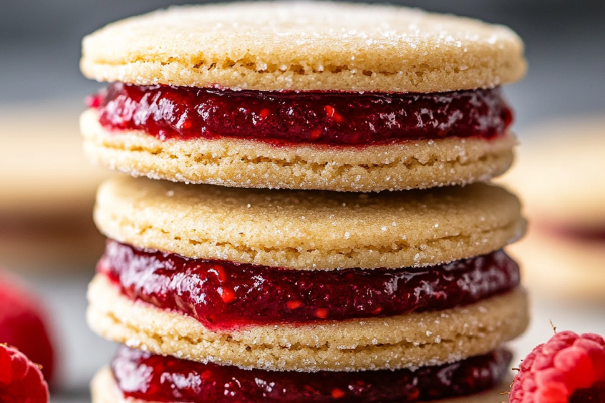 Lemon Raspberry Cookie Sandwiches