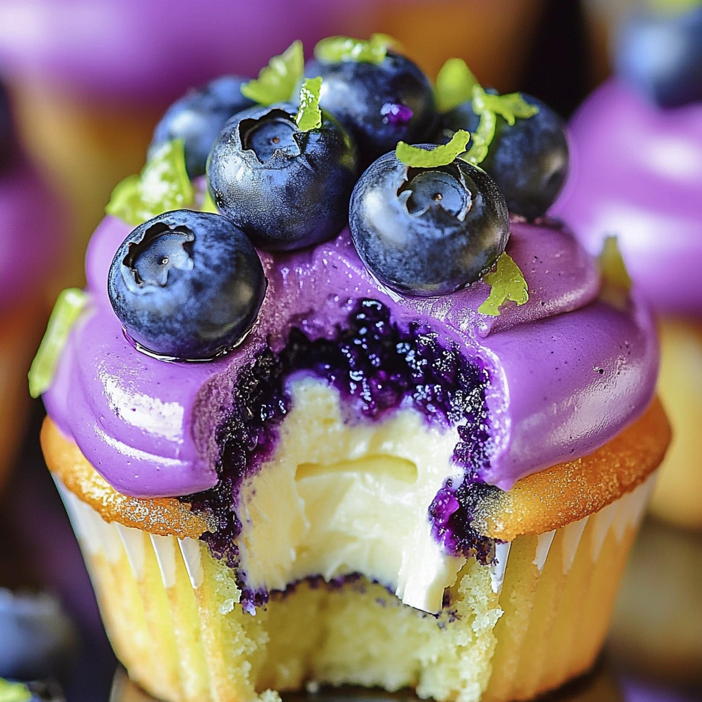 Blueberry Lime Cheesecake Cupcakes