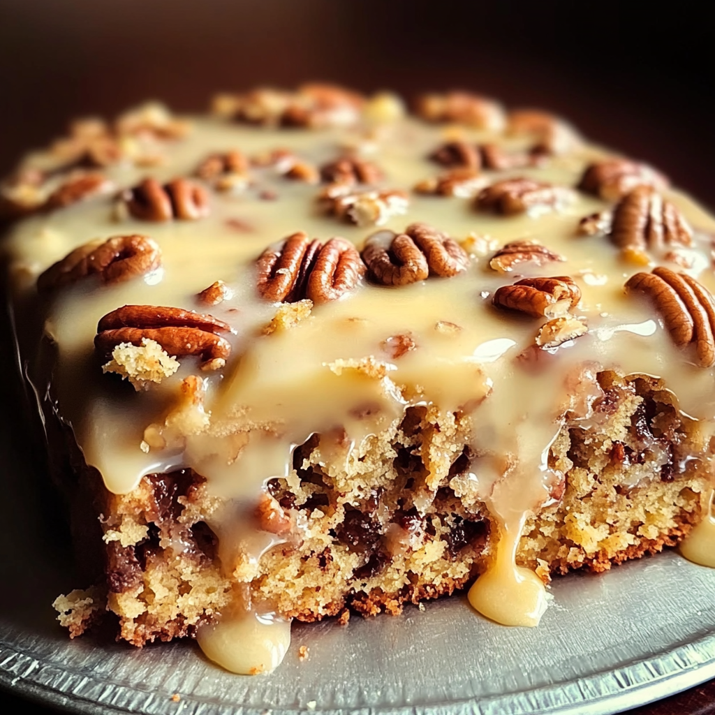 Butter Pecan Praline Poke Cake