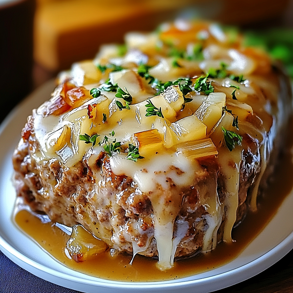 Crockpot French Onion Meatloaf