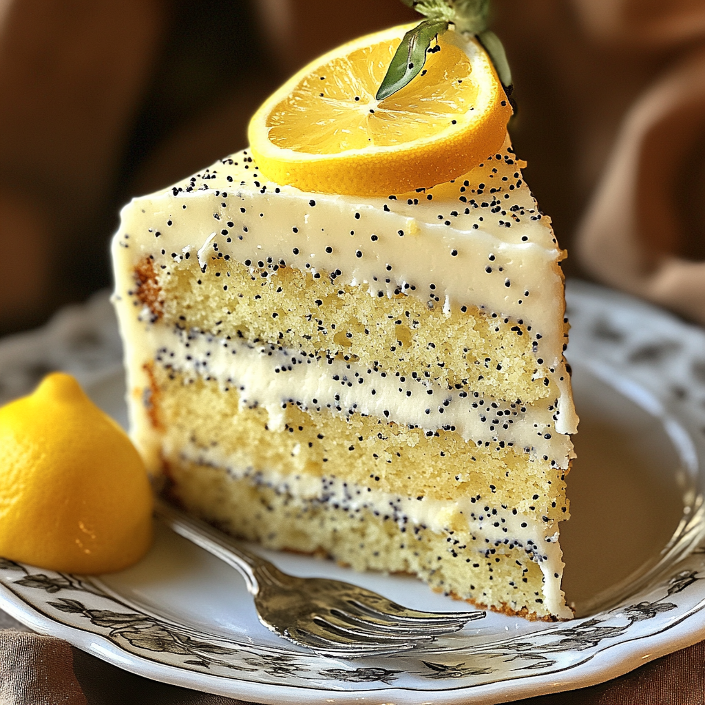 Luscious Limoncello Poppy Seed Chiffon Cake